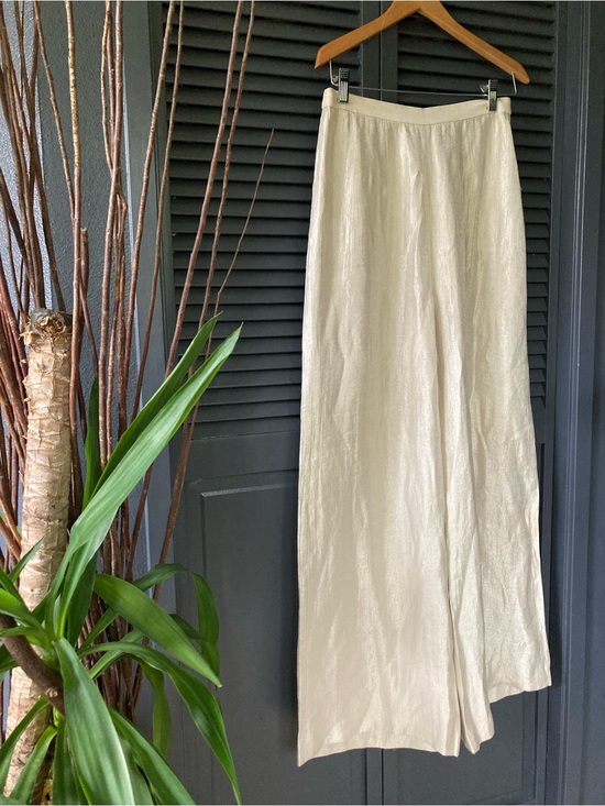 Victor Costa Pants - Victor Costa Soft Cream Satin-Look Pants
